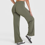 Softmotion Straight Leg Bottoms Women'S Mid-Waist Yoga Pants GYM Leggings Naked Feel Pilates Running Sports Trousers
